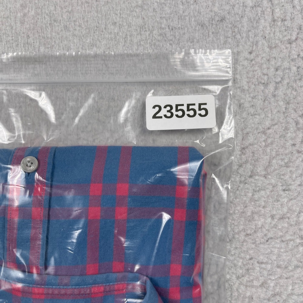 UNTUCKit Shirt Mens Small Blue Pink Plaid Flannel Cotton Button Down Long Sleeve - Picture 11 of 11